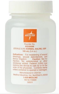 Medline USP normale sterile Kochsalzlösung zur Bewässerung 100 ml 1 Stück, RDI30296 - Bild 1 von 7