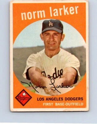 VINTAGE BASEBALL CARD  TOPPS 1959 LOS ANGELES DODGERS NORM LARKER  NO26 - Image 1 of 2