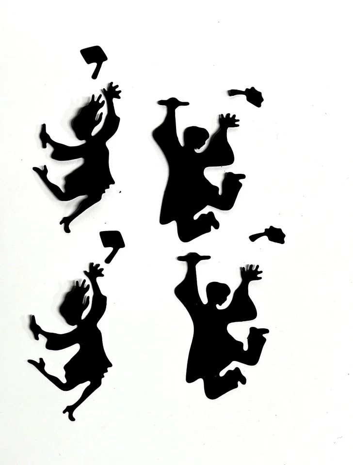 Juego de 2 punzones con forma troquelada para graduados - negros, álbumes de recortes para hacer tarjetas Foto 1 de 1