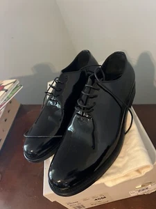 NWT Giorgio Armani Mens Tuxedo shoes Black Leather Size 40M - US - 7 - Picture 1 of 8