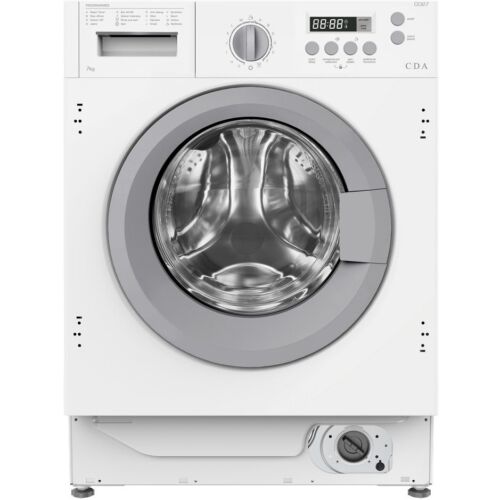CDA CI327 Integrated Washing Machine - White - 7kg - 1400 Spin - Built-In/Int...