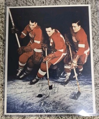 Production Line 8x10 Autographed Photo - Howe, Abel, Lindsay - Detroit Red Wings - Image 1 of 3