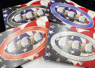 2000 State Quarter Collection Denver & Philadelphia Gold and Platinum Edition - Image 1 of 4