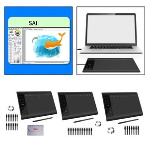 Pad Graphic Drawing Tablet with Battery Free Pen 8192 Pen Pressure Support for - Picture 1 of 10