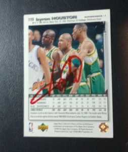 Autógrafo de Byron Houston NBA Seattle Supersonics Oklahoma State Cowboys - Imagen 1 de 2