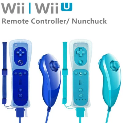 1&2 Pack Blue Wiimote Built-in Vibration Motion Plus Remote Controller /Nunchuck - Image 1 of 4
