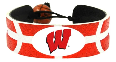 Wisconsin Badgers Color Basketball Bracelet [NEW] NCAA Jewelry Wrist Necklace Cover