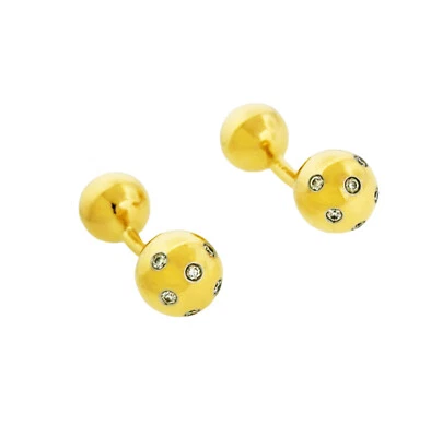 Gemelos de bola de diamantes y oro de 18 quilates Tiffany & Co Etoile vintage Foto 1 de 2