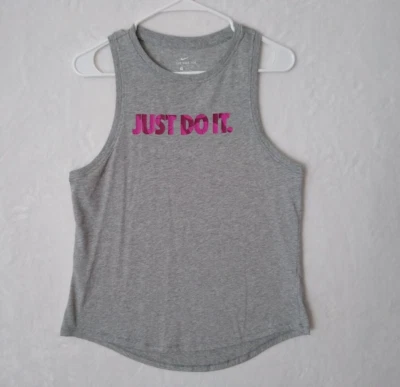 Camiseta sin mangas Nike espalda deportiva gris M rosa Just Do It ropa deportiva gimnasio entrenamiento camiseta Foto 1 de 4