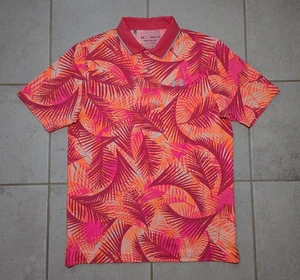Under Armour Men's Small Pink Coral The Iso Chill Polo Palm Hawaiian Shirt - Picture 1 of 8