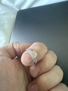 H Samuel Princessa 0.33ct Diamond Engagement Ring 9ct White Gold Size M - Picture 1 of 6