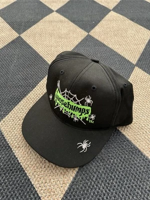 复古 90 年代 Goosebumps 黑色棉质青少年平沿帽  — 第 1/4 张图片