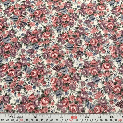 Vintage Florals & Butterflies Northcott Silk Inc Cotton Fabric by the HALF YARD - Image 1 of 2