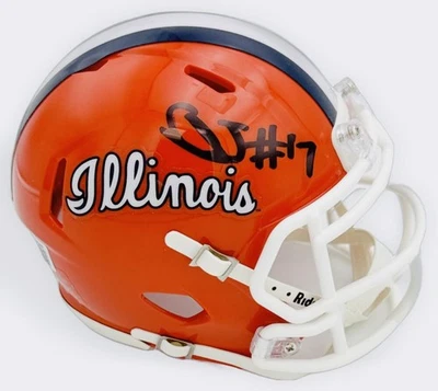GABE JACAS SIGNED ILLINOIS FIGHTING ILLINI MINI HELMET AUTOGRAPH BAS HOLO J91 - Image 1 of 2