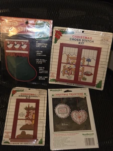 Counted Cross Stitch Kits Lot of 4 Christmas Crosstitch - Picture 1 of 7