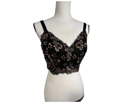 Bralette Cosabella Curvy Longline Talla XL Negro/Rosa Excelente Foto 1 de 3