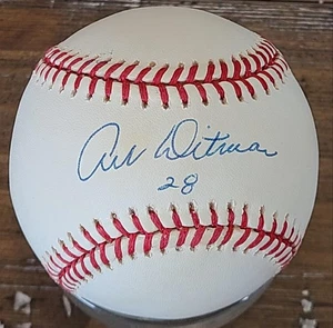 ART DITMAR AUTOGRAPHED OAL BROWN BASEBALL YANKEES A'S DEC - Picture 1 of 2