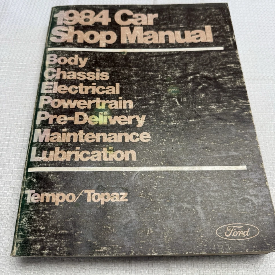 Vintage 1984 Shop Manual Ford Tempo Mercury Topaz USA Book Automobile Repair - Image 1 of 3