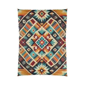 Vibrant Tribal Comforter for Cozy Bedrooms, Southwestern Blanket - Picture 1 of 9
