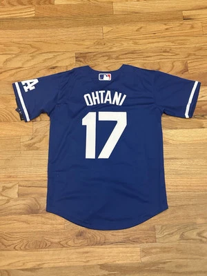 S.OHTANI Ohtani #17 Los Angeles Dodgers Blue Jersey Stitched YOUTH MEDIUM Jersey