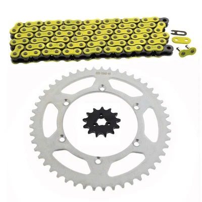 1996-1997 Kawasaki KX125 125 Yellow Chain And Sprocket 13/49 112L - Image 1 of 4