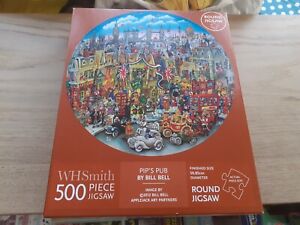 🧩 Pip's Pub 500 Piece Whsmith Round Jigsaw Puzzle Complete 50.85cm Diameter