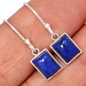 Pendientes de plata de ley 925 Afganistán lapislázuli natural CE50499 - Imagen 1 de 1