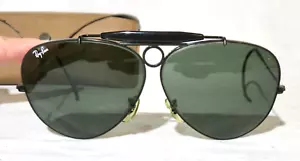 Bausch & Lomb B&L Vintage Ray Ban, USA Black Shooter Aviator Sunglasses - Picture 1 of 11