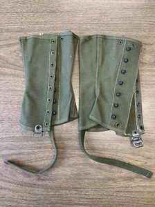 Ejército de Estados Unidos Segunda Guerra Mundial Lona Leggings Polainas Talla 2R Dianna Legging Corp. 1-3-45 - Imagen 1 de 5