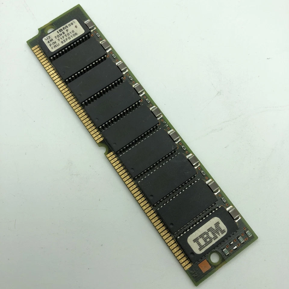 Original IBM FRU 92F0105 4MB 70NS 72 PIN SIMM 92G7200 71F7010 31F2314 PS2 Memory - Image 1 of 4
