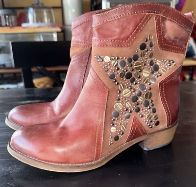 Lavorazione Artigiana Soft Leather Brown Western Ankle Boots-women’s EU37-US 7- - Image 1 of 4