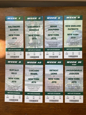 NEW YORK JETS Customizable Replica Ticket Stub for Any Game 2022 Season Cover