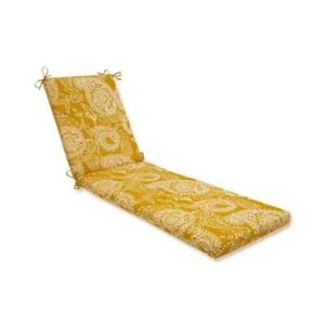 Paisley 23 in. x 30 in. Deep Seating Chaise Lounge Cushion in Yellow/Ivory Addie - Picture 1 of 4