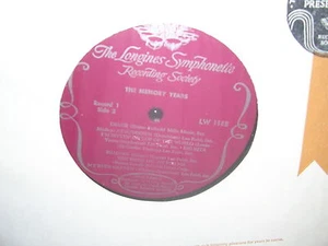 The Longines Symphonette Recording Society The Memory Years LW 118 VG Record 1 - Picture 1 of 2