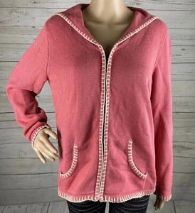 Christopher & Banks Pulloverjacke klein rosa weiß Decke Stich Kragen - Bild 1 von 12