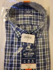 Izod Dress Shirt Men's XL Button Up Check Long Sleeve  - Picture 1 of 6