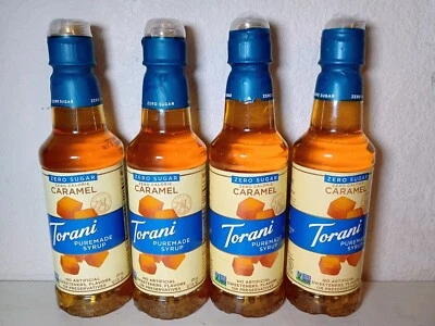 4 BOTELLAS - Jarabe hecho puro Torani caramelo cero azúcar/cero calorías - ¡ENVÍO GRATUITO! Foto 1 de 4