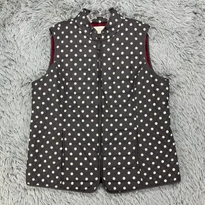 Talbots Woman Puffer Vest Women's X Gray Ivory Full Zip Lined Lightweight - Picture 1 of 11