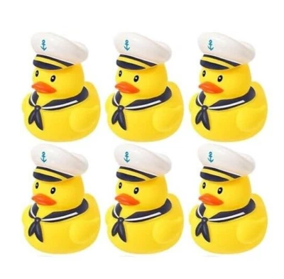 6 MARINEROS NÁUTICOS MARINOS OCEÁNICOS PATOS PATITOS DE GOMA 2" CAPITÁN DE CRUCERO Foto 1 de 2