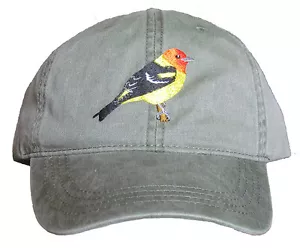 Western Tanager Embroidered Cotton Cap NEW Hat Bird - Picture 1 of 1