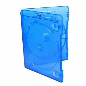 5 x Amaray Blu-ray Blue 2 way Double Face on Face DVD Blue Case 14mm Spine - Picture 1 of 2