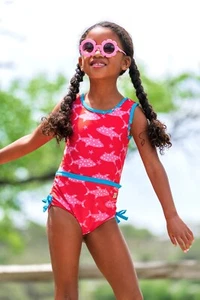 NWT Wildflowers Clothing Fins Up Fish Logo One Piece Swimsuit size 14 - Picture 1 of 7