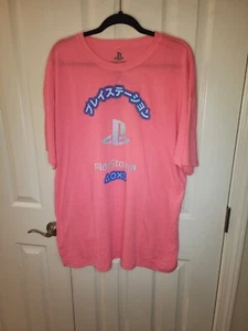 Playstation New Adult T-Shirt - Curved Kanji Logo Image XL NWT - Picture 1 of 4