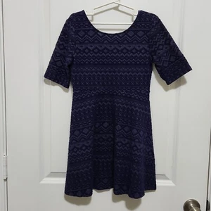 Gymboree Girls 8 Violet Blue Fit & Flair Half Sleeve Knee Length Dress - Picture 1 of 7
