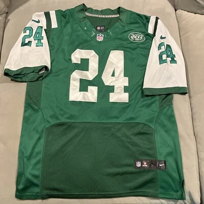 真棒- Nike On Field- 纽约喷气机队- Darrelle Revis #24- SEWN 球衣- 52 码 — 第 1/4 张图片