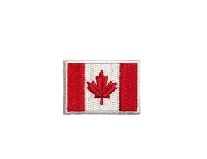 #5157 Canada Flag White Border Embroidery Iron On Patch-Small 1 5/8" - Picture 1 of 1