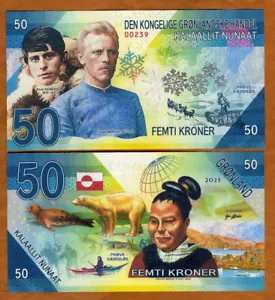 Greenland, 50 Kroner, 2025, Private Issue Kamberra, UNC Rusmussen, Nansen - Picture 1 of 2