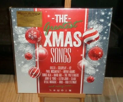 THE GREATEST XMAS SONGS #1424 RED & WHITE LP MARIAH CAREY QUEEN U2 ELTON JOHN - Image 1 of 4