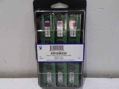 Kingston KVR13E9K3 PC3-10600 CL9 ECC 240-Pin UDIMM (3 x 8GB) 24GB TOTAL - Image 1 of 4