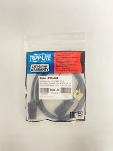 Tripp-Lite P004-004 Power Extension Cord Cable C13/C14 100-250V 10A 4ft - Picture 1 of 2